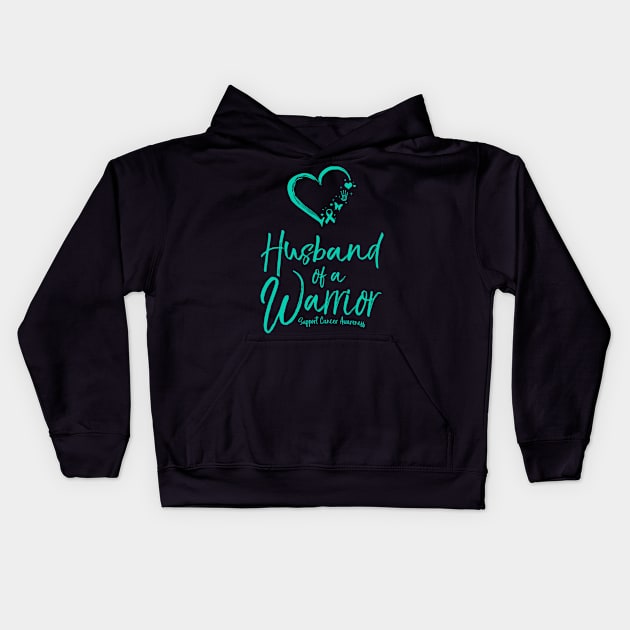 Husband Of A Warrior Cervical Cancer Awareness Kids Hoodie by dashawncannonuzf